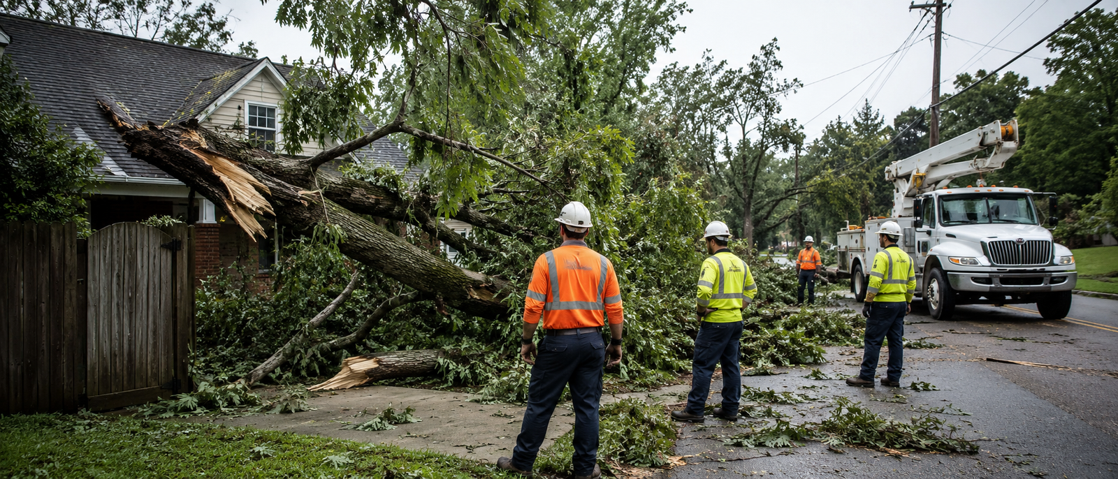 Emergency Tree Service in Shreveport, LA Emergency tree service crew handling storm-damaged tree removal in Shreveport, LA